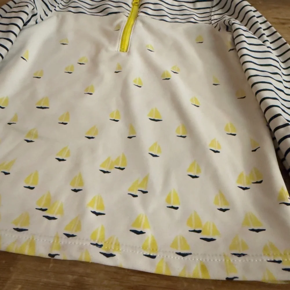 Janie and Jack Sailboat Rash Guard Swim Top Girls Size 6‎ Nautical Stripe